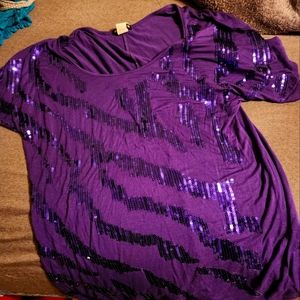 Purple top with sequence
